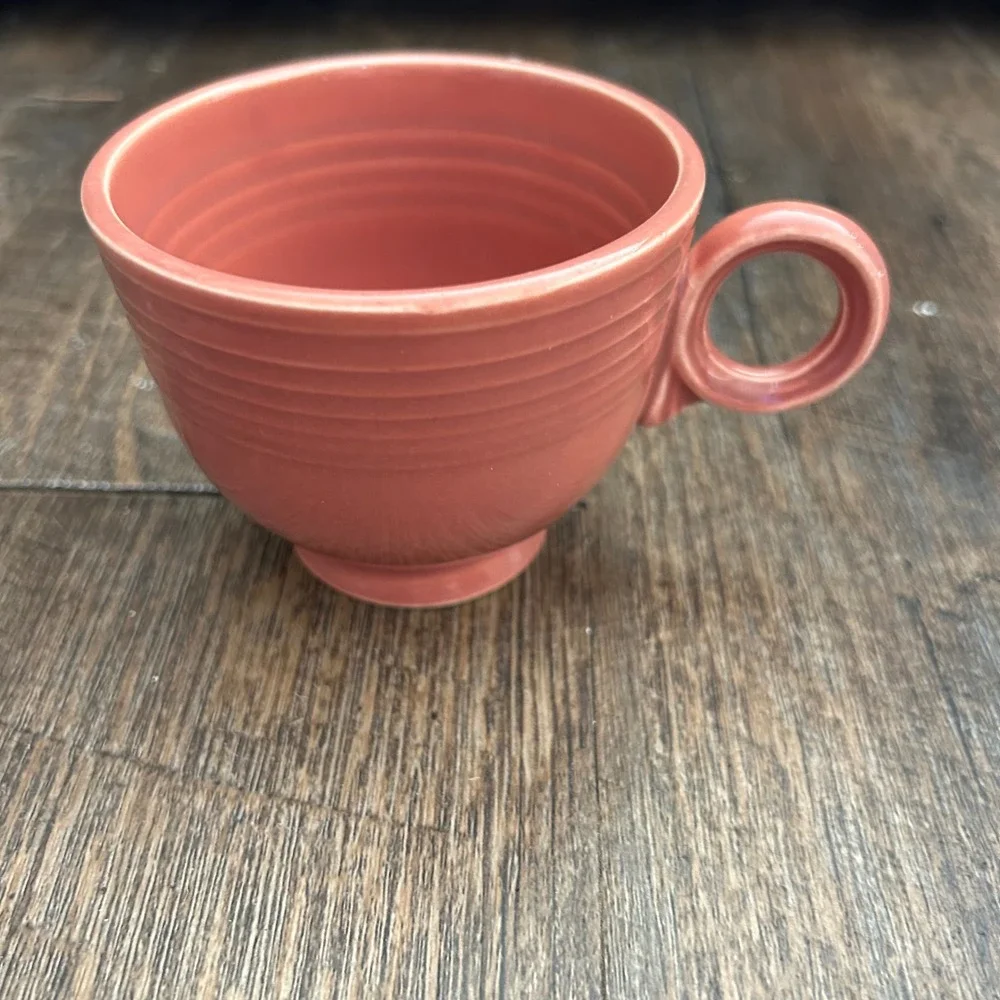 Fiesta Rose Tea Cup and Fruit Bowl Set Pink Ceramic Homer‎ Laughlin USA